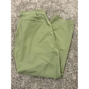 Nike Golf Pants Mens Size 34x30 Green Straight Leg Solid Snap Button Closure